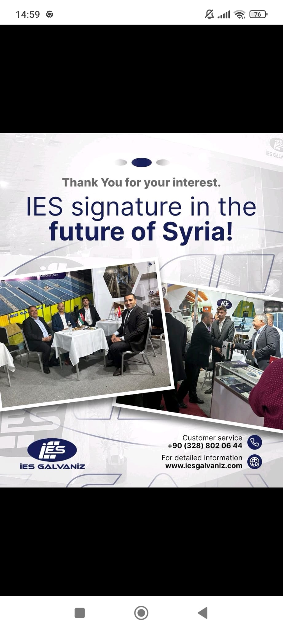 İES Galvaniz Suriye Enerji ve Altyapı Fuarı'nda: 15 Yıl Sonra Suriye'nin Yeniden İnşasında Yanlarındayız
